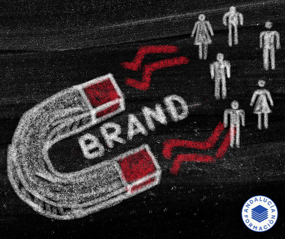 Imán atrayendo a personas, representando la atracción de tu marca.